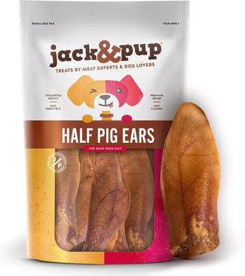 Half Pig Ear Dog Treats, 18 count