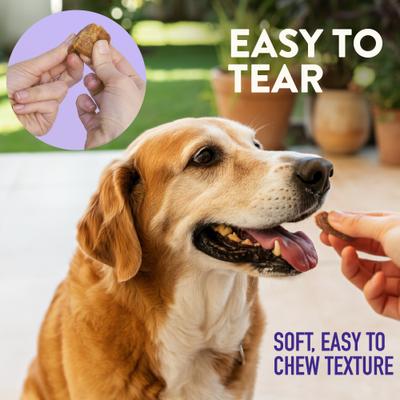 Mini tiras blandas para perros mayores con sabor a pato, bolsa de 10 oz