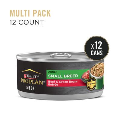 Adult Small Breed High-Protein Beef & Green Beans Entree in Gravy Shredded Wet Dog Food, 5.5-oz can, case of 24