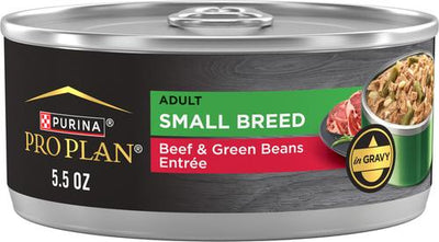 Adult Small Breed High-Protein Beef & Green Beans Entree in Gravy Shredded Wet Dog Food, 5.5-oz can, case of 24