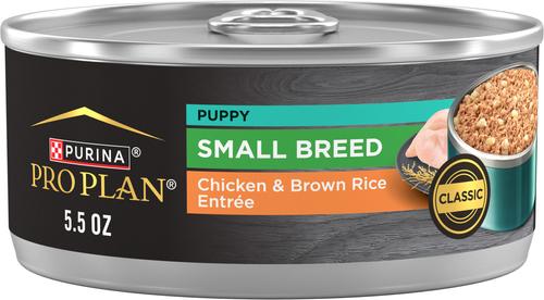 Puppy Small Breed High-Protein Chicken & Brown Rice Entree Wet Dog Food, 5.5-oz can, case of 24