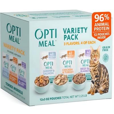 Digestive Indoor Health Chicken, Beef, Shrimp Variety Pack Grain-Free Wet Cat Food, 3-oz pouch, case of 12