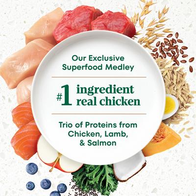 Ultra Adult High Protein Trio of Proteins Chicken, Lamb & Salmon Dry Dog Food, 24-lb bag