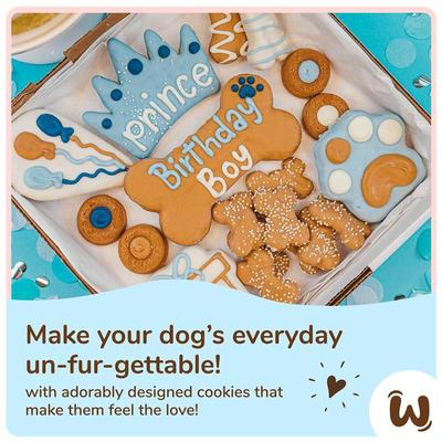 Birthday Blue Cupcake Platter Dog Crunchy Treat, 5 count