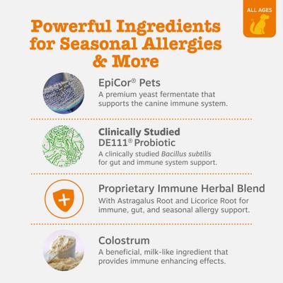 Ancient Elements Aller-Immune Bites Bison Flavored Soft Chews Allergy & Immune Supplement for Dogs, 90 count