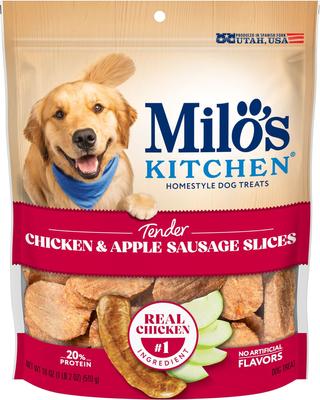 Chicken & Apple Sausage Slices Dog Treats, 18-oz bag