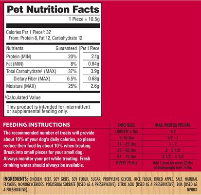 Chicken & Apple Sausage Slices Dog Treats, 18-oz bag