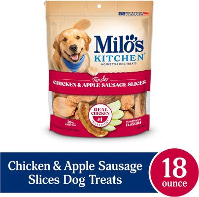Chicken & Apple Sausage Slices Dog Treats, 18-oz bag