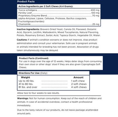 Stool Eating Deterrent Soft Chew Supplement for Dogs, 240 count