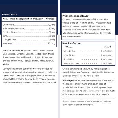 Anxiety Soft Chews Calming Supplement for Dogs, 60 Count