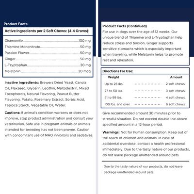 Calming Peanut Butter Bliss Dog Supplement, 60 count