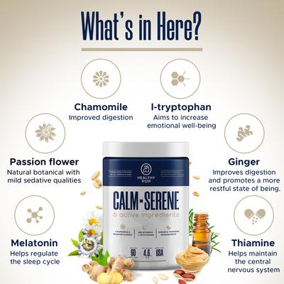 Calming Peanut Butter Bliss Dog Supplement, 60 count