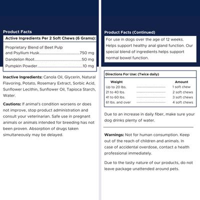 Glands Bowel Support Soft Chew Digestive Supplement for Dogs, 120 count