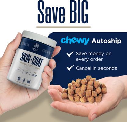 Omega Soft Chews Skin & Coat Supplement for Dogs, 180 Count