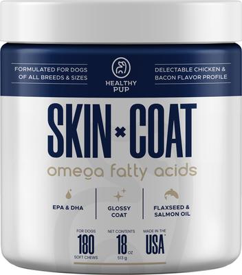 Omega Soft Chews Skin & Coat Supplement for Dogs, 180 Count