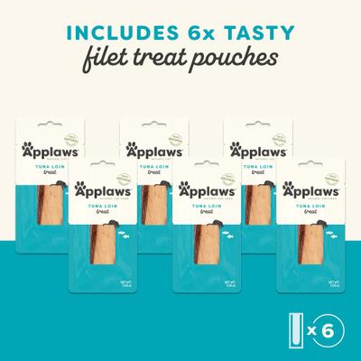 Natural Grain-Free Tuna Fillet Single Ingredient Cat Treats, 6 count, 1.06-oz loin