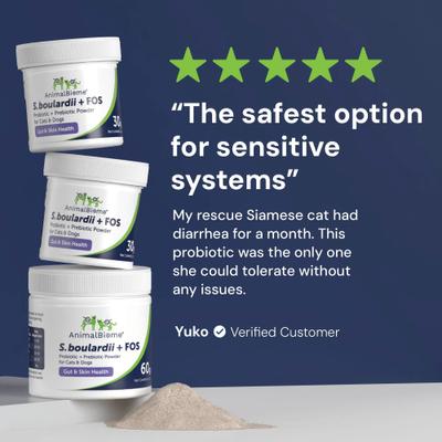 S. boulardii + FOS Powder Supplement for Dogs & Cats, 60g bag