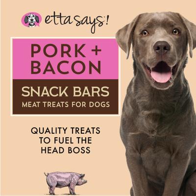 Pork + Bacon Snack Bars Human Grade Jerky Dog Treats, 1.5-oz bar, 12 count