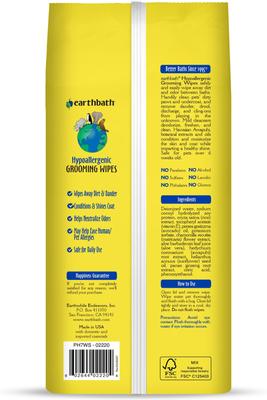 Hypo-Allergenic Fragrance Free Cat & Dog Grooming Wipes, 100 count