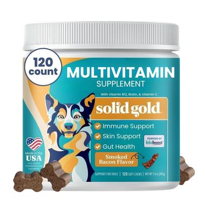 PetVites Multivitamin Soft Chews Vitamin C & B12 Supplement for Dogs, 120 count