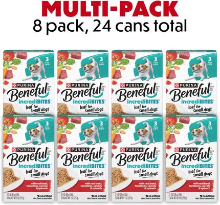 Incredibites with Real Beef Recipe Pate Small Breed Wet Dog Food, 3-oz can, case of 24