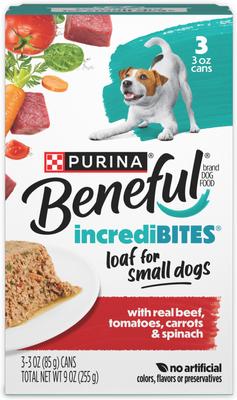 Incredibites with Real Beef Recipe Pate Small Breed Wet Dog Food, 3-oz can, case of 24