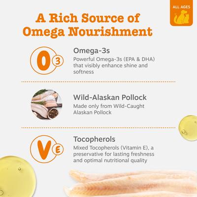 Suplemento líquido de aceite de pescado silvestre de Alaska para piel y pelaje de perros y gatos, botella de 944 ml