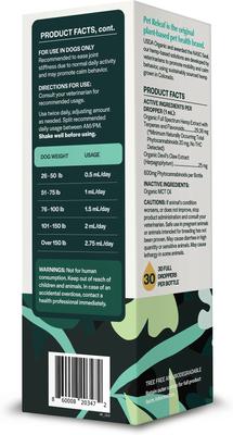 Hip & Joint Releaf Organic Full Spectrum Hemp Extract Oil & Devils Claw Liquid Hip & Joint Health Supplement for Medium & Large Dogs, 1-fl oz bottle