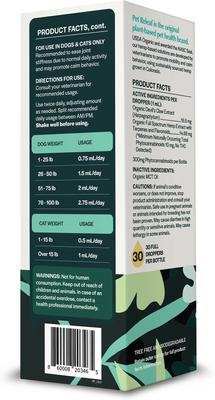 Hip & Joint Releaf Organic Full Spectrum Hemp Extract Oil & Devils Claw Liquid Hip & Joint Health Supplement for Small Dogs & Cats, 1-fl oz bottle