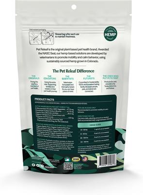 Edibites Hip & Joint Releaf - Masticable orgánico con sabor a mantequilla de cacahuete y plátano, extracto de cáñamo de espectro completo, suplemento para la salud de la cadera y las articulaciones de perros medianos y grandes, 30 unidades