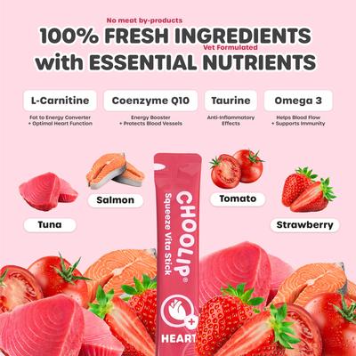 Squeeze Vita Stick Grab n Go Heart Support Lickable Dog & Cat Treats, 49 count