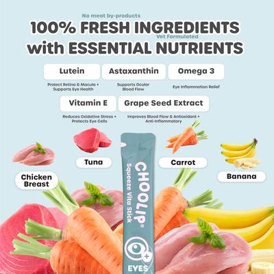 Squeeze Vita Stick Grab n Go Eyes Support Lickable Dog & Cat Treats, 49 count