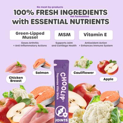 Squeeze Vita Stick Grab n Go Joints Support Lickable Dog & Cat Treats, 49 count