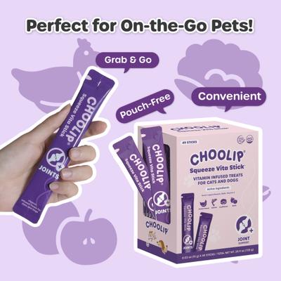 Squeeze Vita Stick Grab n Go Joints Support Lickable Dog & Cat Treats, 49 count