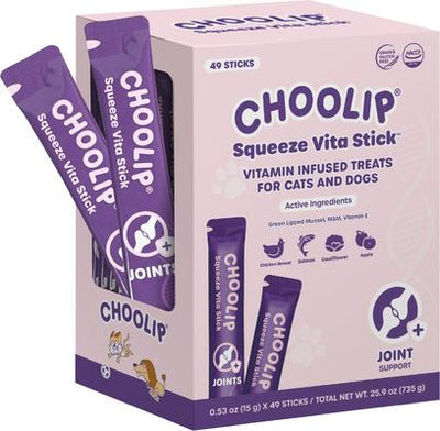 Squeeze Vita Stick Grab n Go Joints Support Lickable Dog & Cat Treats, 49 count