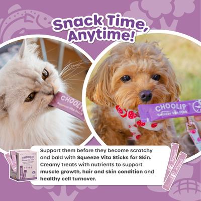 Squeeze Vita Stick Grab n Go Coat Support Lickable Dog & Cat Treats, 49 count