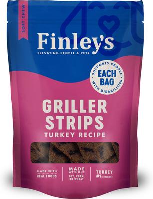 Tiras de pavo Griller, golosinas suaves y masticables para perros, bolsa de 14.5 oz