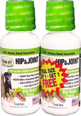 Hip & Joint Pot Roast Dog Supplement, 8-fl oz bottle, 2-pack trial