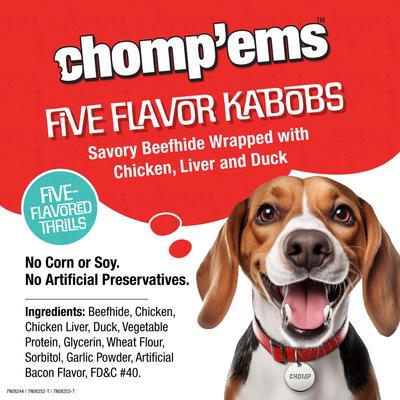Golosinas para perros con cinco sabores, 6 unidades