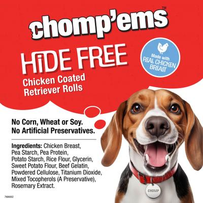 7"Hide-Free Chicken Rolls Dog Treats, 2 count