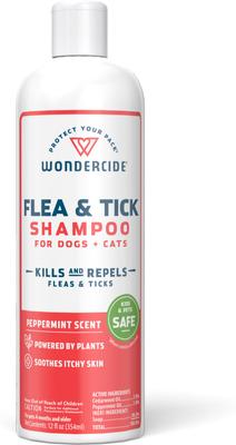 Bundle: Wondercide Natural Flea & Tick with Essential Oils Shampoo, Peppermint, 12-fl oz bottle + Flea, Tick & Mosquito Spray for Dogs & Cats, Cedarwood, 16-fl oz bottle