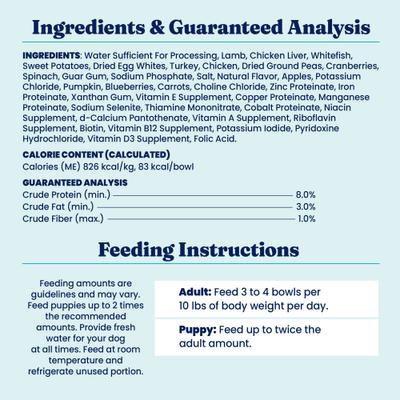 Mighty Mini Lamb, Sweet Potato & Cranberry Toy & Small Breed Recipe Grain-Free Dog Food Tray, case of 12