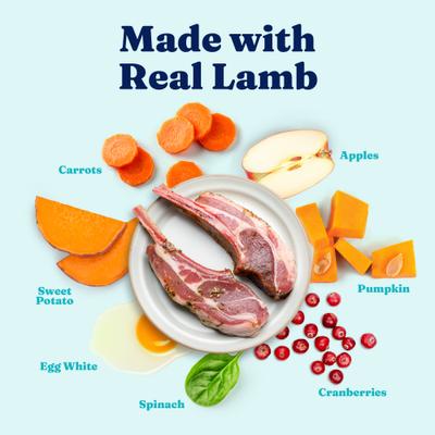 Mighty Mini Lamb, Sweet Potato & Cranberry Toy & Small Breed Recipe Grain-Free Dog Food Tray, case of 12