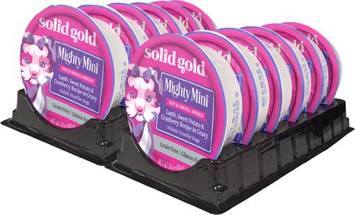 Mighty Mini Lamb, Sweet Potato & Cranberry Toy & Small Breed Recipe Grain-Free Dog Food Tray, case of 12