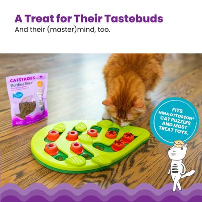 by Nina Ottosson Purrfect Bitez Real WhiteFish Flavor Natural Crunchy Cat Treats, 4-oz bag