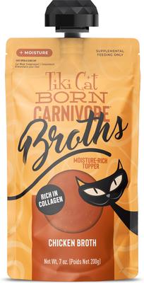 Born Carnivore Chicken Broth Wet Cat Food Topper, 7-oz pouch, case of 6