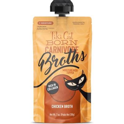 Born Carnivore - Caldo de pollo húmedo para gatos, bolsa de 7 oz, caja de 6