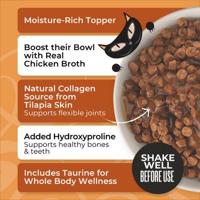 Born Carnivore Chicken Broth Wet Cat Food Topper, 7-oz pouch, case of 6