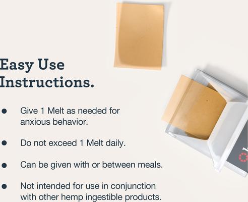 Chicken Flavored Quick Calm Melts Broad Spectrum Hemp Extract Calming Health Supplement for Large Dogs, 10 count