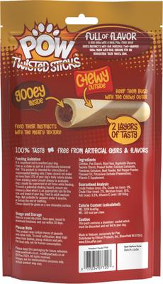 Pow Twisted Sticks Chicken & Peanut Butter Flavor Dog Treats, 4 count